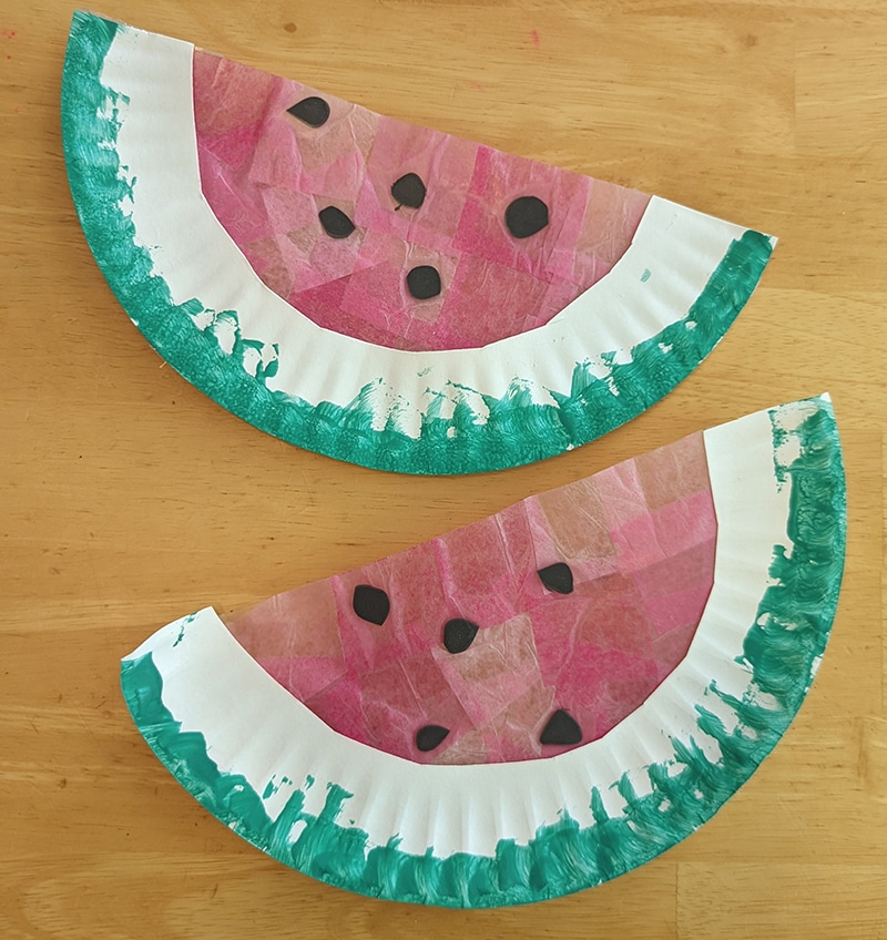 Easy Tissue Paper Watermelon Craft