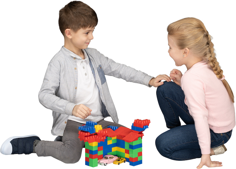 kids playing with lego