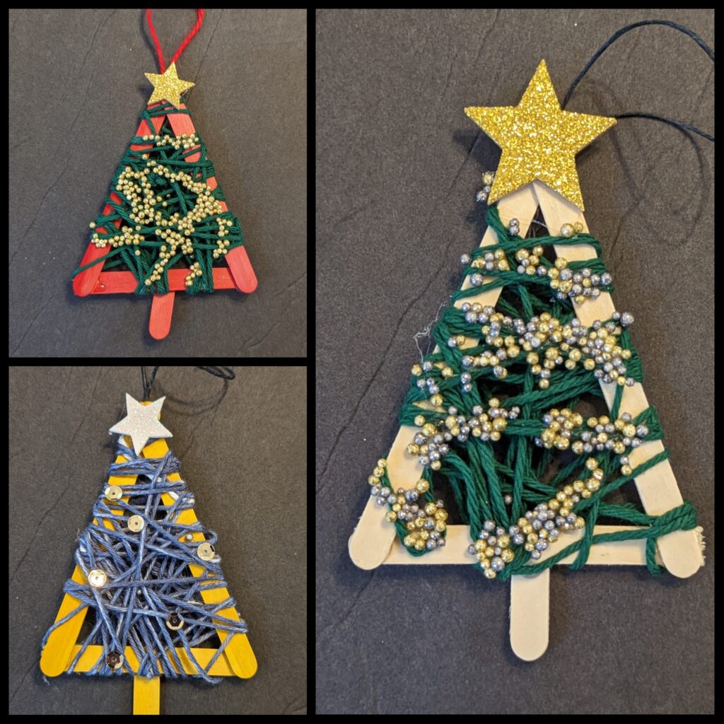 yarn trees with popsicle sticks
