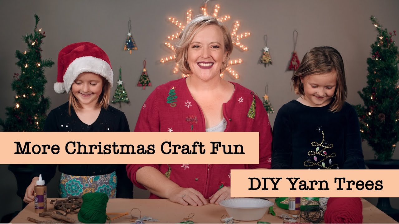 More Christmas Craft Fun – Yarn trees!